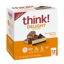 Pensa! Delight protein bars, Chocolate torta de manteiga de amendoim, baixo açúcar e baixo açúcar sem glúten, Keto Friendly Snacks, 12 Count (Packaging May Vary)