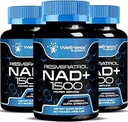 Bem-estar LABSRX NAD Suplemento, 1500mg - NAD lipossomal+ Suplemento com Resveratrol, NAD Plus Boosting - Suporte Saúde Celular e Envelhecimento Saudável - Cápsulas de Ultra Força, EUA Made - 3 Pack