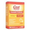 Probiótico mastigável para homens e mulheres, retarda o envelhecimento digestivo, aumenta o sistema imunológico, não-GMO, sem glúten e sem soja, 5 bilhões de UFC, 30 comprimidos mastigáveis, sabor laranja