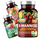 N1N Nutrição N1N Premium D-Mannose com Cranberry & Hibiscus [1350mg], 120 Cápsulas, e Super Fruits & Veggies Suplemento Alimentar inteiro, 180 Cápsulas, 2 Pack Bundle