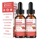 Gota Líquida de Glicenato de Magnésio - Triplo Suplemento de Absorção para Apoiar Nervos, Sono, Calmo, Coração, Músculos * -Sem Açúcar com Potássio, L-Teanina, Musgo Marinho, Vitamina B,C,D3, K2-2Pack