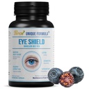 Eye Shield Supplement with Bilberry Extract, Lutein, Zeaxanthin, Astaxantina e Beta-Caroteno - Suporta Olhos Secos, Visão Saúde e Visão Noturna, 90 Cápsulas Veg