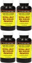 Y.S. Eco Bee Farms, (4 Pack) Royal Jelly, Bee Pollen, Própolis, Plus Korean Ginseng, 90 Cápsulas