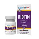 Fonte superior Biotin 1000 mcg. Sob a língua rápida dissolver comprimidos microlinguais, 100 contagem, suporta cabelo saudável, pele e crescimento de unhas, ajuda a apoiar o metabolismo energético, não-GMO