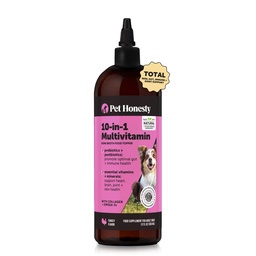 Suplemento de multivitamina do cão com óleo de salmão para cães - Alergia Itch alívio, digestão, pele & casaco saúde, líquido suplemento - gordura de osso Topper de alimentos do cão com prebióticos (12 onças)