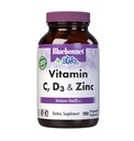 Bluebonnet Nutrition Vitamina C, D3 & Zinco, para a Saúde Imune e Função Respiratória *, Sem Soja, Sem Glúten, Não-GMO, Kosher Certified, Dairy-Free, 100 Cápsulas Vegetais, 100 Servimentos