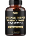 210 Pills - Cayenne Pepper Cápsulas Orgânicas com Turmeric, Ginger, Complexo de Apoio Imune como Elderberry, Echinacea, Bolbo de Alho - Digestão, Saúde do Coração e Gestão do Corpo