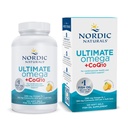 Nórdico Naturals Ultimate Omega + CoQ10, Limão - 120 géis macios - 1280 mg Omega-3 + 100 mg CoQ10 - Saúde do Coração, Energia Celular, Suporte Antioxidante - Não-GMO - 60 Servings