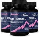 CoQ10 100mg + Ácido R-Lipoico 200mg por serviço, fornecimento de 3 meses, até 5X Absorção Melhorada, Ácido R-Lipoico / Suplemento CoQ10 para Saúde do Coração e Saúde Cognitiva-180 Cápsulas