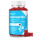 Ashwagandha Gummies com L-theanina, Ashwa Root Supplement Gummy para Mulheres Homens, 60 pastilhas mistas com sabor de cereja