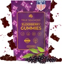 TrueSeaMoss Sea Moss Elderberry Gummies for Adults & Kids – with Burdock Root, Bladderwrack & Magnesium – Vegan, Fórmula não-GMO – Made in USA – 60 Gummies