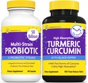 InnovixLabs Multi Probiótico & Curcumin Bundle Multi-Strain Probiótico (60 cápsulas de liberação de tempo) Curcumina Turmérica (100 comprimidos de liberação de tempo). Suporta Gut e Imune Health. *