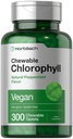Horbäach Chlorophyll Pills (Pílulas de Clorofila) 300 Comprimidos mastigáveis (Pássaro de hortelã natural)