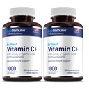 Vitamina C 1000mg Complexo com L-Lysine 500mg, Gluconato de Zinco 12mg, Bioflavonóides 300mg. Doutor Formulado Estearato de Magnésio Suplementos gratuitos para suporte do sistema imunológico saudável. Duas garrafas.(2)