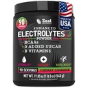Zeal Naturals Electrolyte Powder Recovery Drink (90 Servings □ Limeade Cereja) w 0 Açúcar + BCAAs + B-Vitaminas Eletrolyte Supplement w Potássio Zinco & Magnésio para Hidratação - Keto Electrolytes