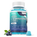 Açúcar livre de acetil L-Carnitina Gummies, L-Carnitina Suplemento para Mulheres e Homens, com vitamina C & B12, ALCAR para a energia, Cérebro & Heart Health Support, Vegan, Não-GMO, 60 Contagem