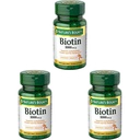 Biotina de recompensa da natureza, Suplemento Vitamina, Suporta Metabolismo para Energia Celular e Cabelo Saudável, Pele, e unhas, 1000 mcg, 100 comprimidos (Pacote de 3)
