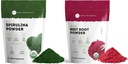 Kate Naturals espirulina orgânica pó e beterraba raiz em pó