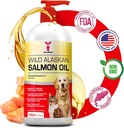 SavvyBeast Wild Alaskan Salmon Oil for Dogs, Cats & Ferrets – Omega-3 Fish Oil Pet Supplement with EPA & DHA – Suporta a pele, casaco, articulações, coração, cérebro, Itch Relief & Immune – Unscented – 16 onças