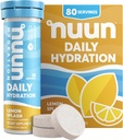 Comprimidos de Eletrólito Diário Nuun com Magnésio, Cálcio, Potássio, Cloreto e Sódio, Glúten Livre, Livre de Açúcar, & Vegan, Flavor de limão, 8 Pack (80 Servings Total)