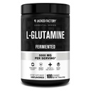 Jacked Fábrica L-Glutamina pó 100 Servings - Vegan Fermented L Suplemento de Glutamina para pós-treino de recuperação muscular, Imunidade, Saúde Digestiva
