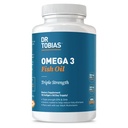 Dr. Tobias Omega 3 Fish Oil, 2000mg Triplo Força com 800mg EPA 600mg DHA por serviço, óleo de peixe Omega 3 Suplementos para coração, Cérebro e Imune Suporte, 90 Softgels, 45 Servings