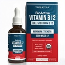 BioActive Vitamina B12 5000 mcg Contém 3 BioActive Forms B12 Plus Metilfolato Cofactor - Metil B12, Adenosyl B12 & Hydroxy B12 Forma Sublingual, Berry Flavor, Orgânico, Vegan (60 Servings)