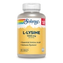SOLARAY L-Lysine, forma livre 1000 mg, suplemento de suporte imune de aminoácidos essenciais com vitamina C 1.000 mg e zinco 25 mg, tamanho do valor, laboratório verificado, garantia de 60 dias, 60 servimentos, 180 comprimidos
