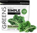 Limpo simples come Super Greens Pó, naturalmente sabor verde pó com chlorela, espirulina, Superalimentos e fibra prebiótica, Sem ingredientes artificiais, Glúten livre, Classic Greens sabor, 30 Srvgs