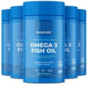Suplementos de óleo de peixe com ácidos gordos Omega 3 (5 garrafa, 120 Softgels) - alta EPA, DHA, & IFOS Pills óleo de peixe apoiar coração e saúde conjunta - óleo de peixe arroto promove a função cerebral