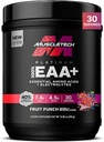 MuscleTech Platinum Essential Amino Acids Supplement with Electrolytes, Fruit Punch - Pré-workout Powder for Energy, Muscle Growth & Strength Builder - EAA Complex for Men & Women - 30 Servings