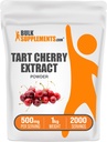 BulkSuplementos.com Tart Cherry Extract Powder - Tart Cherry Supplement, suplemento de ervas - antioxidante fonte, sem glúten, 500mg por serviço, 5kg (11 lbs) (Pacote de 5)