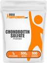 BulkSuplementos.com Sulfato de condroitina em pó - Suplemento de Sulfato de condroitina, para suporte conjunto - Sem glúten, 1g por serviço, 500g (1,1 lbs) (Pacote de 1)