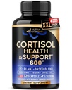 Suplemento de cortisol para as mulheres - Santo Basílio - Ashwagandha - Made in USA - Vegan, Non-GMO - 120 Cápsulas para 4 meses
