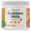 Leite Orgânico Dourado Pó com Vitaminas D3 & K2, Açafrão, Gengibre, Curcumina, Canela, KSM66 Ashwagandha, Santo Basílio e Prebióticos Naturais– Deliciosos Chá Adocicado Turmerico Latte- 30 Servões