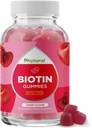Fitoral Biotin Gummies para o crescimento do cabelo e unhas - chicletes de biotina para cuidados com o cabelo Cuidados de pele jovem e unhas - 5000mcg por unhas de pele servindo Vitaminas beleza adulta