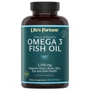 Óleo de peixe da fortuna da vida Omega 3 concentrado suplemento 2500 mg, 60 Softgels, alta potência, EPA & DHA ácido gordo - coração, cérebro, pele, articulações - Não OGM