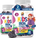 Sunny SAM Pastilhas de Ferro para Crianças e Adolescentes - 10mg Vitaminas com Vitamina C - Baixo açúcar chiclete de ferro mastigável para o suporte imunológico, Suporta Produção de Células de Sangue Vermelho para Crianças e Adolescentes