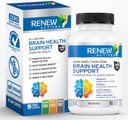 Renew Actives Brain Health Support – Bacopa 300MG, Ginkgo 100MG, Lion’s Mane 200MG por 2 Cápsulas – Suporta Saúde Cognitiva, Memória Melhorada, Promove Foco e Mood – Made in Canada - 90 Cápsulas