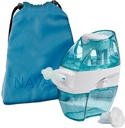 Pacote de viagem Navage - Sistema de irrigação nasal - Kit de lavagem nasal salina com 1 limpador de nariz, 30 cápsulas de sal e Sky Blue Travel Bag