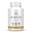 VTC VitaTradingCo. C8 MCT Oil Cápsulas Naturalmente Derived Caprylic C8 Suplemento .Pílulas de óleo de coco . Energia Mantida . Keto Friendly, Não OGM .