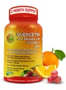 Quercetina com Bromelaína Vitamina C e Zinco Enriquecido com Alimentos Orgânicos inteiros - 1215mg por Serviço - Quercetina Phytosome 500mg Cápsulas com Ginger e Flavonoides para Suporte Imune - 120 Contagem