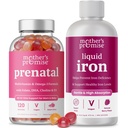 Promessa da mãe Gummies pré-natais e pacote de ferro líquido