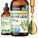 BIO KRAUTER Olive Leaf Extract Liquid - Tintura de folha de azeitona para apoio imunológico - Álcool e açúcar livre - Vegan Drops 4 Fl.Oz.