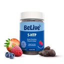 BeLive 5-HTP Gummies - 60 Ct I 5HTP Stress Relief Gummies para melhor dormir, Foco aumentado, Booster de humor & Stress Relief I Serotonin Booster para adultos, Vegan 5 HTP Suplemento - Bagas mistas Flavor