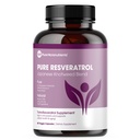 Pure Resveratrol Suplemento - Força extra 600mg Trans-Resveratrol por serviço - para o coração, Cognitivo, Imune Saúde Suporte – Purificado & Biodisponível - 60 Vegan Caps