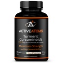 Extrato Atômico Ativo, Força Extra com BioPerine® Black Pepper 750 mg Extrato Atômico por Uma Cápsula 00", Curcuminóides 95% padronizados, Não-GMO, 60 Cápsulas Veggie 60 Dia Fornecimento