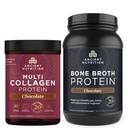 Nutrição antiga Multi Colágeno Proteína Pó, Chocolate, 40 Servings + Bone Broth Protein Pó, Chocolate, 40 Servings