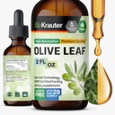 BIO KRAUTER Olive Leaf Extract Liquid - Tintura de Folha de Oliva para Apoio Imune - Álcool e Açúcar Livre - Vegan Drops 2 Fl.Oz.