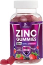 Zinc Gummies 50mg - Pele óssea & Imune Suporte Saúde Gummy & Premium Antioxidante mastigável para adultos - alta absorção Vegan, Suplementos de zinco sem glúten Vitamina - sabor sabor Berry - 60 chicletes